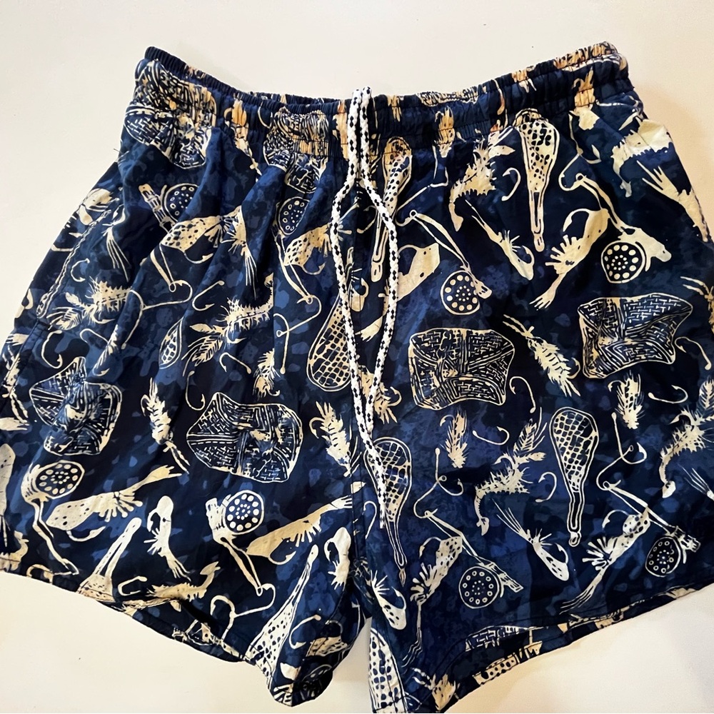Newport Men’s Navy Swim Trunks Size Large Tropical, Vacation ResortWear
